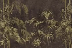 Carta da Parati Design e Stili Flora e Fauna Foglie Tropicale Vintage