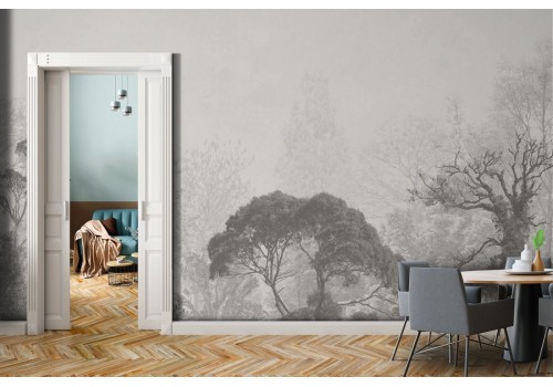Minimal forest nature wallpaper gray-0200