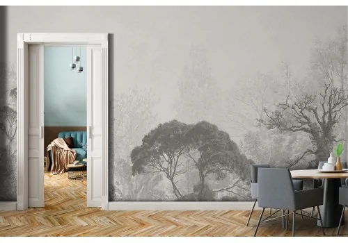 Minimalist forest wallpaper nature gray-0200