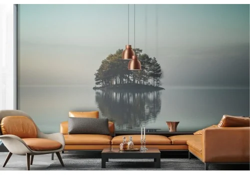 Wallpaper isolated with trees in the lake landscape 2