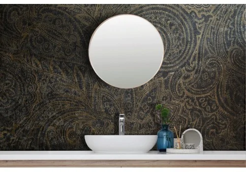 Vintage Leaves Wallpaper Gold and Black Decoration-0203