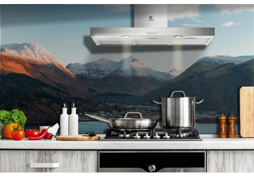 Carta da Parati montagna innevata sul lago paesaggio-0210