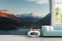 Carta da Parati Fiumi Cascate Laghi Montagna Neve