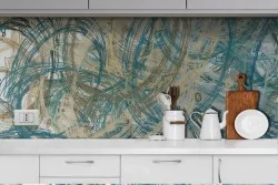 Carta da Parati colore astratto moderno azzurro-0214