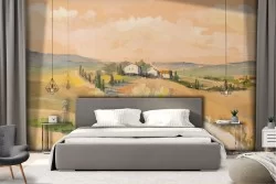 Wallpaper Paintings and Watercolors Trees Nature Meadows and Hills