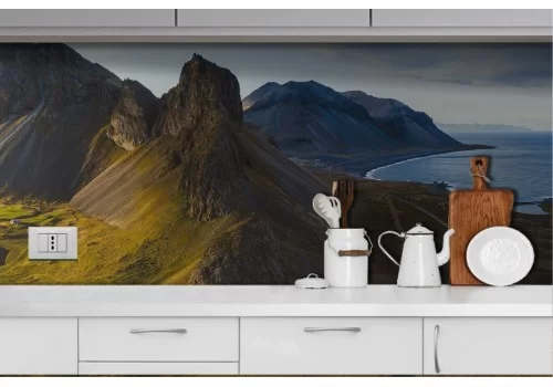 Carta da Parati Montagna con mare paesaggio natura-0222