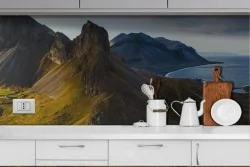 Carta da Parati Montagna con mare paesaggio natura-0222