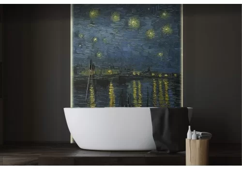 Van Gogh Starry Night Painted Wallpaper-0227