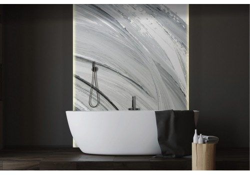 Abstract flower wallpaper black and white painted-0229