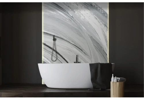 Abstract Flower Wallpaper black and white painted-0229