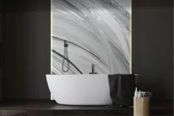 Abstract flower wallpaper black and white painted-0229