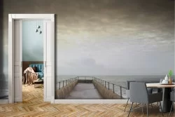Carta da Parati paesaggio molo scogli sul mare-0231