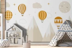 Children's hot air balloon wallpaper design-0234