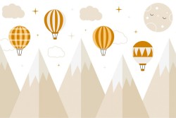 Children's Wallpaper Rockets Airplanes Hot Air Balloons Landscapes