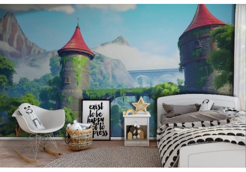 Carta da Parati castello magico fiabe bambini-0236 2