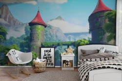 Magic Castle Fairy Tale Children's Wallpaper-0236