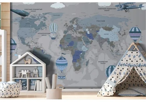 Children's world map wallpaper-0237
