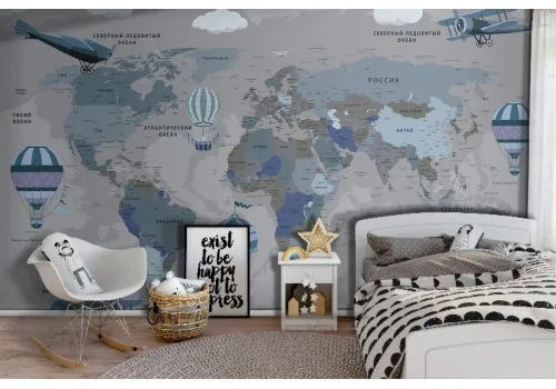 Children's world map wallpaper-0237 2