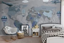 Carta da Parati mappamondo bambini-0237