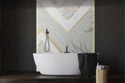 Carta da Parati design marmo foglie-0240