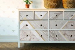 Carta da Parati Foglie Marmo Moderna Natura