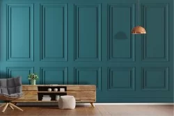 Carta da Parati boiserie azzurro vintage design raffinato-0244