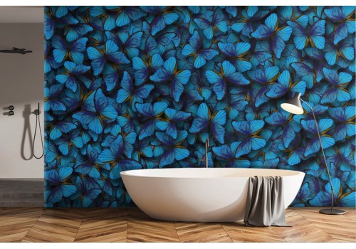 Blue butterflies modern design wallpaper-0245
