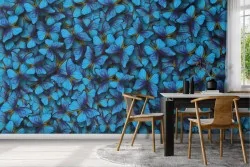 Blue butterflies modern design wallpaper-0245