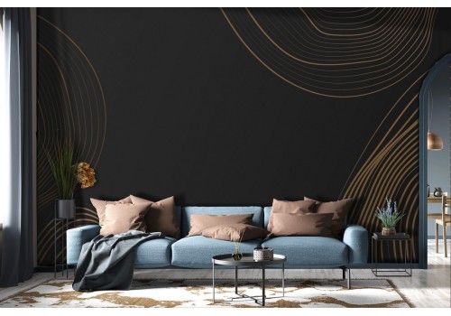 Abstract brown stripes wallpaper waves-0257