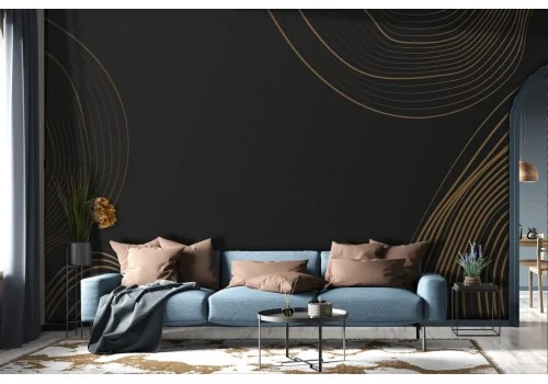 Abstract brown stripes waves wallpaper-0257