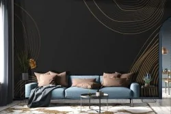 Abstract brown stripes wallpaper waves-0257