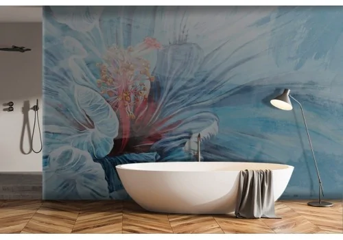 Refined Blue Flower Wallpaper-0258