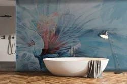 Refined Flower Wallpaper Blue-0258