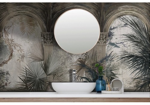 Tropical Marble Leaves Wallpaper