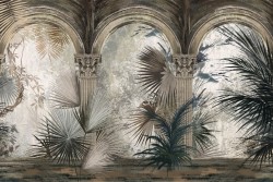 Carta da Parati Design e Stili Superfici e Texture Foglie Marmo Tropicale