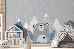 Carta da Parati montagne stilizzate bambini-0260