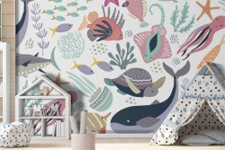 Marine animals wallpaper children's design nature-0262