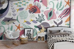 Marine animals wallpaper children's design nature-0262