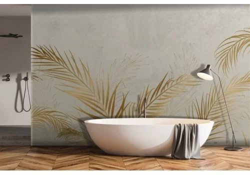 Carta da Parati palme foglie tropicali oro luxury-0265