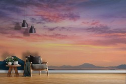 Pink sunset mountains landscape wallpaper-0272