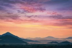Carta da Parati Alba Tramonto Cielo Montagna