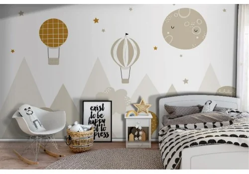 Carta da Parati mongolfiere e montagne design bambini-0278 2