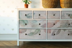 Carta da Parati Cemento Foglie Natura