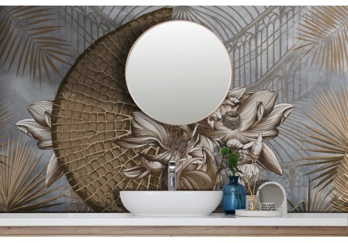 Carta da Parati decorazione vintage tropicale-0282 2