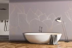 Carta da Parati fiore loto rosa e oro luxury-0293