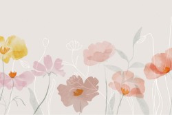 Carta da Parati Design e Stili Flora e Fauna Dipinti e Acquerelli Fiori Natura