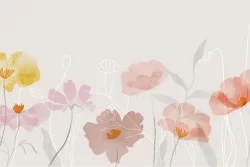 Wallpaper Design and Styles Flora and Fauna Paintings and Watercolors Flowers Nature