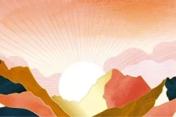 Carta da Parati Design e Stili Paesaggi e Natura Alba Tramonto Natura Orientale zen