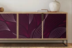 Red flower petals wallpaper modern design-0304