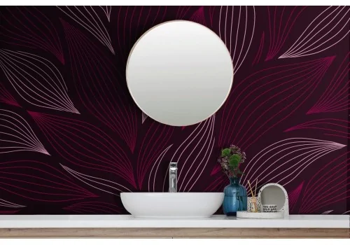 Red flower petals wallpaper modern design-0304 2